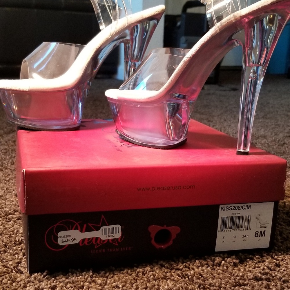 Clear platform stripper shoes